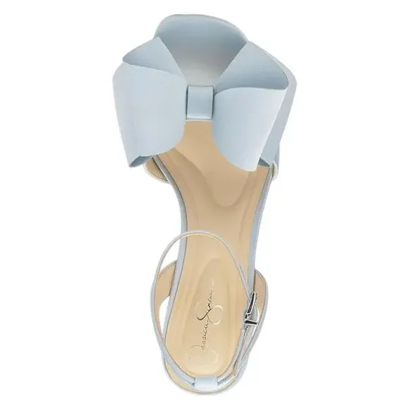 Jessica Simpson Women's Olivine Satin Bow High Heel Sandals Light Blue Size 5 - Picture 4 of 5